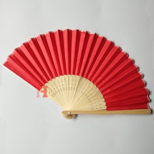 Promocional barato plegable de bambú de seda baile folk fan - Product Image 4