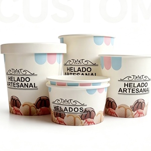 Wholesale Disposable <b>Paper</b> Ice Cream Cups with Lids, <b>Paper</b> <b>Packaging</b> Containers for Desserts, Yogurt & Ice Cream - Product Image 6