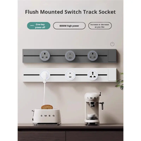 SIXWGH 50cm 32A prise de piste électrique haute puissance 8000W Rail encastré 3 adaptateurs étanche à la poussière pour prises de courant