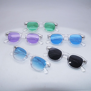 Dernier créateur Lunettes de soleil vintage Forme ronde de haute qualité Vente en gros Couleur bonbon Lunettes de soleil rondes à verres jaunes violets bleus