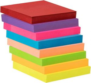 Bright Fluorescent Sticky Notes-8-Pack Self-Adhesive <b>Memo</b> <b>Pads</b> for Gift Reminder Marking & Office Organization - Product Image 2