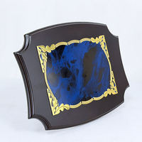 Nouvelle conception d'usine : Médaille vierge pour sublimation, plaque de certificat en bois noir 3D avec revêtement bouclier