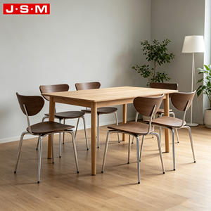 เก้าอี้ทานข้าวสมัยใหม่พร้อมเบาะรองนั่งและพนักพิง ขาโลหะ - Product Image 1