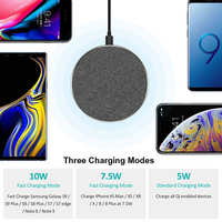 Chargeur sans fil universel Qi mini en alliage d'aluminium 15W pour iPhone Android