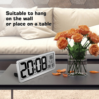 Réveil grand écran lcd de haute qualité, horloge murale de table de bureau numérique avec affichage de la date et de l'heure