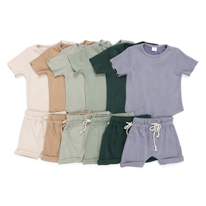 ชุดเซ็ตเสื้อผ้าเด็กทารกผ้าคอตตอนริบบ์แบบขายส่งสั่งทำได้สำหรับร้านบูติก - Product Image 1