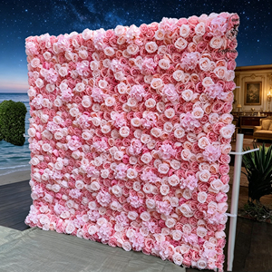 Rosa de pared con degradado rosa y blanco de tacto real, excelente para decoración de jardín bohemio, bodas, patio exterior y adorno para el hogar. - Product Image 5