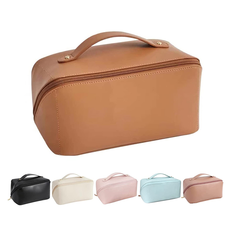 wholesale large-capacity portable pu luxury cosmetic makeup pouch bag organizer travel toiletry bag