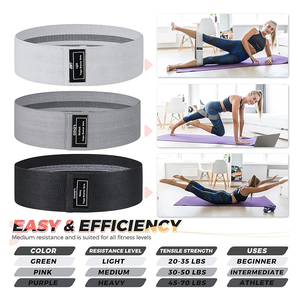 Logotipo personalizado Círculo Loop Treinamento Exercício Resistência Banda Ginásio Agachamento Glute Butt Tecido Banda Fitness Workout Cotton Hip - Product Image 2