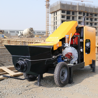 Pompe à béton diesel mobile et portable avec moteur, productivité de 15 m³/h et portée verticale de 120 m pour les projets de construction