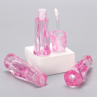 Tube de Brillant à Lèvres OMI à Logo Personnalisé, Nouveau Style, Liquide de 3 ml en Forme Spéciale, Bouteille Recyclable en PETG Rose pour Maquillage, Tubes en Plastique pour Huile à Lèvres