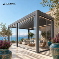 Pergola à toit à lames orientables en aluminium, taille personnalisée pour les entrepreneurs et les constructeurs, terrasse extérieure, commande électrique à distance