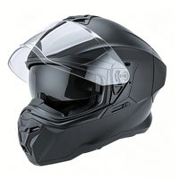 Casques de moto à double visière légers en ABS, casque de motocross intégral avec visières transparentes et teintées à dégagement rapide