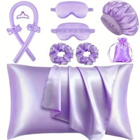 Ensemble cadeau élégant pour demoiselles d'honneur en satin soyeux pour femmes, comprenant un bandeau, un masque pour les yeux et un élastique à cheveux, idéal comme cadeaux pratiques pour mariages et célébrations
