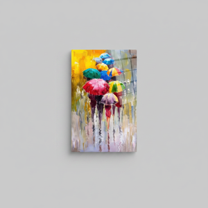 Impression sur toile moderne et colorée : Décoration artistique en verre avec parapluies colorés, ART EN VERRE TÉMPERÉ - Product Image 2