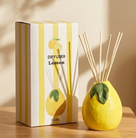 Diffuseur de parfum créatif sans flamme à bâtonnets de rotin, corps en céramique, parfum longue durée, personnalisable
