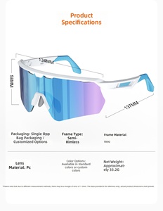 Gafas de Sol Deportivas TR90 <span class=keywords><strong>para</strong></span> Exteriores con Almohadillas Nasales Ajustables <span class=keywords><strong>para</strong></span> Protección Contra el Viento, Ciclismo, Running y Uso Activo ODM OEM - Product Image 2