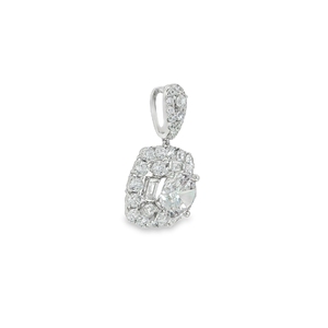 Pendentif Halo fait à la main en or 18 carats avec diamant de culture central rond taille brillant Dangle Fine Jewelry Making Luxury Gift - Product Image 5