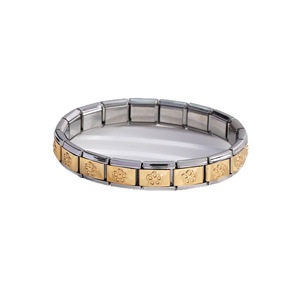 Stainless Steel Modular Bracelet Floral Design Italian Style Flexible Patchwork Jewelry Unisex Fashion Bracelet - Product Image 5