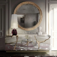 Nouvelles consoles de buffet au design moderne, finition miroir en acier inoxydable doré ou argenté, luxe, blanc, large, LAPIAZ