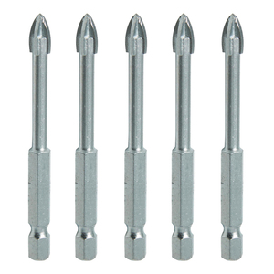 Jeu de forets à béton pour carreaux à pointe en carbure de différentes tailles, forets à maçonnerie à tête croisée à <span class=keywords><strong>4</strong></span> arêtes de coupe - Product Image 3