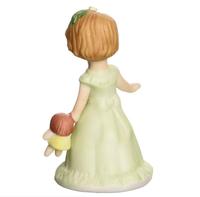 Poupée en céramique en porcelaine, fille en pleine croissance, brune, âge 3, figurine en porcelaine, 3,25 pouces de haut