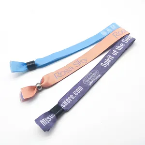 beautiful Event Vip Cloth Customize Personalised Festival Bands Fabric Elastic Woven Wristband With Logo