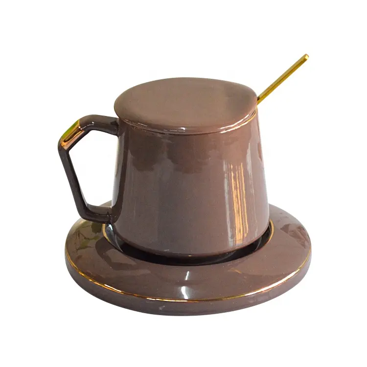 مصنع مخصص الجملة 3oz إلى 16oz أسود اللون المزجج السيراميك الحجري القهوة أكواب شاي والصحون مجموعات