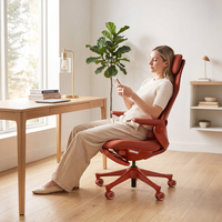 Chaise de bureau ergonomique moderne avancée en tissu avec coussin lombaire massant, accoudoirs 3D, pivotante – Sièges de bureau en gros pour cadres