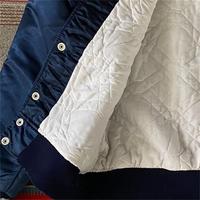 Veste universitaire pour hommes OEM personnalisé hiver couleur 80s rétro mode satin démarreur côtelé élastique manchette