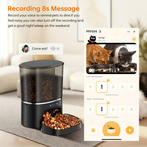 Distributeur automatique de nourriture pour animaux de compagnie à double bol intelligent 8L avec caméra pour chats et chiens, design arrondi, prise US, détachable - Product Image 3