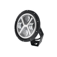 Phare de travail LED rond pour camion, lampe de conduite multi-lentilles, haute luminosité, faible consommation, support en U, auxiliaire