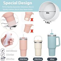 Ensemble d'accessoires réutilisables pour gobelets créatifs de 30 et 40oz comprenant 6 bouchons en silicone, 2 bouchons de paille de 10mm et 1 botte en silicone