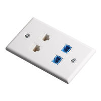 SETO américain CAT5E RJ45 réseau ordinateur prise panneau facial panneau mural à brosse blanche à quatre ports avec coupleur à bride SC fibre optique