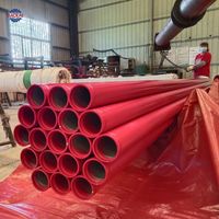 Tuyau en acier ERW galvanisé à chaud, peint en rouge, personnalisé, conforme aux normes UL FM ASTM A53, avec extrémités rainurées pour système d'extinction automatique d'incendie