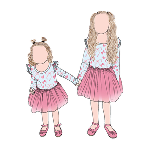Vestito Tutu per Bambina Little Glow Kid Personalizzato con Maniche Lunghe, Pieghe Arricciate, 2 Strati di Tulle e Maniche a Sbuffo - Product Image 5