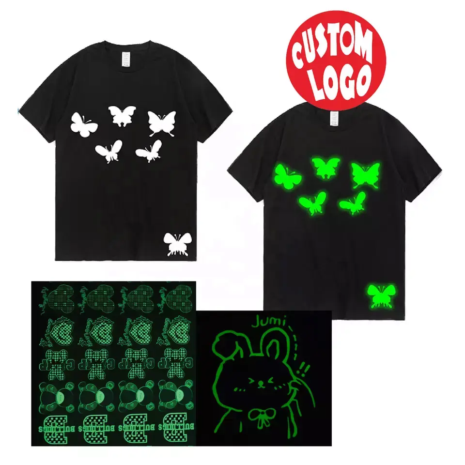 Vendita calda tessile uso personalizzazione t-shirt luminosa rotoli di vinile Glow In The Dark rotoli di vinile stampabili a trasferimento termico