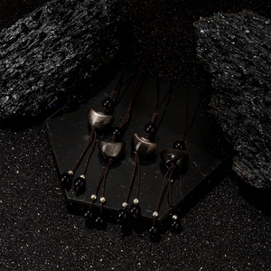 <span class=keywords><strong>Colgante</strong></span> de Piedra Natural Auténtica con Significado de Riqueza y Salud: <span class=keywords><strong>Lingote</strong></span> de Obsidiana Dorada - Product Image 5