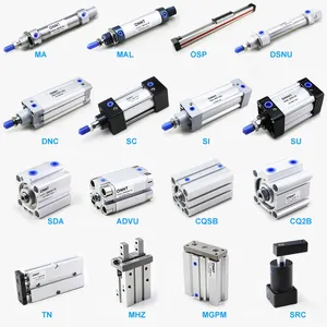 25-100mm Top High Quality 32/40/50/63/80/100/125/160/200mm Dual Rod Pneumatic Bus Door Cylinders Pneumatic Adjustable Cylinder