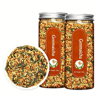 Thé vert Genmaicha aux herbes naturelles de marque privée, feuilles de thé vert au riz brun torréfié, arôme doux de noix, goût doux et onctueux, faible teneur en caféine