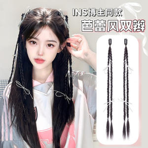 Queue de cheval double tressée style ballet avec pinces, accessoire capillaire en fibre haute température pour usage quotidien, style chinois moderne - Product Image 3