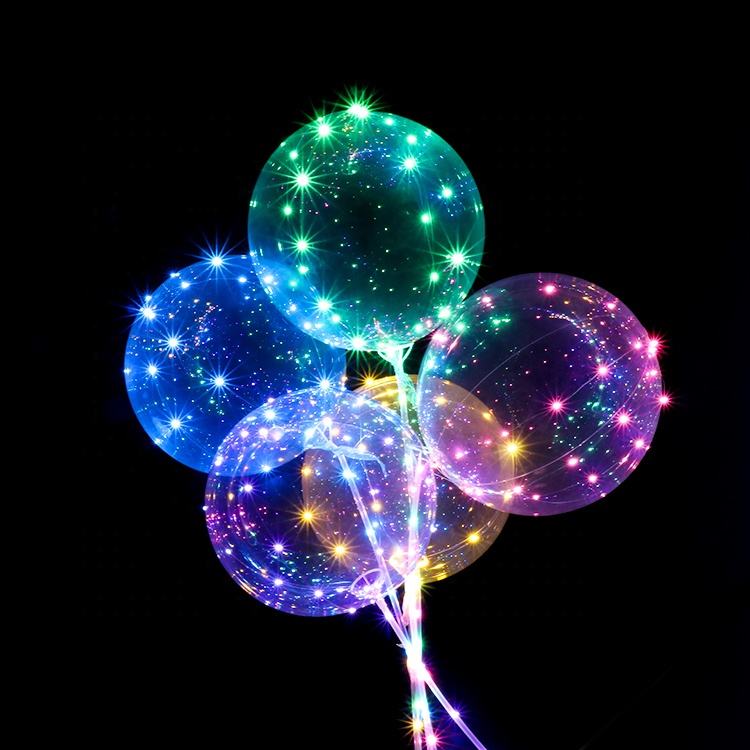 High Quality Hot Sale Wholesale Led Bobo Ballon Clear Globos Party Wedding Festival Decoration Balloons Light up with Stick