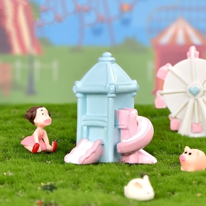 Dessin animé Micro paysage Train grande roue ornement résine Simulation parc d'attractions jardin bureau décoration modèle modèle - Product Image 2