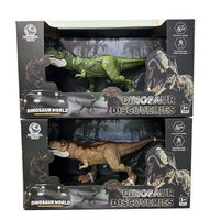 Ensemble de découverte de dinosaures réalistes HTL avec camion et figurine, jouet dinosaure rugissant, figurine d'action, monde préhistorique, cadeau pour enfants