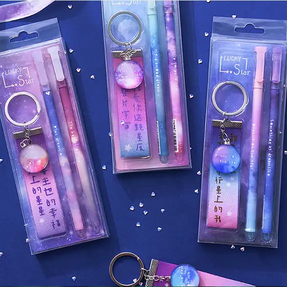 HOT Night Starry Sky Unique Signature Pen友人としてのGift、Creative Stationery Sets Student Writing Pen