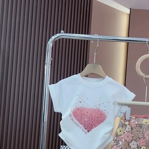 Tuta a due pezzi alla moda da ragazza di 2024 estate nuova t-shirt a manica corta con stampa Casual e <span class=keywords><strong>gonna</strong></span> con <span class=keywords><strong>paillettes</strong></span> per bambini - Product Image 5