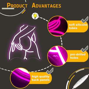 Pretty Ladies Esthétique Rose Enseigne au néon USB Corps en silicone pour affaires et fête pour Bachelor Club Garage & Shop Logo - Product Image 5