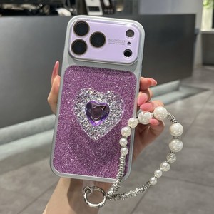 เคสโทรศัพท์หรูหรา ประดับเพชรระยิบระยับ พร้อมสายคล้องมุก สำหรับสาวๆ รุ่น iPhone 13 14 15 16 17 - Product Image 2