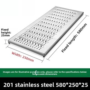 Penutup Saluran Pembuangan Lantai Dapur Komersial, Kisi-kisi Stainless Steel Persegi Panjang Anti Selip Anti Tikus untuk Penggunaan Hotel - Product Image 5
