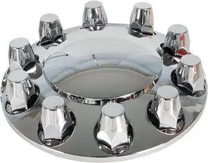 Factory Dome Top Chrome ABS Front Axle Shaft Dust Cover 33mm Thread On Lug Nut Covers For Semi Trucks Trailer